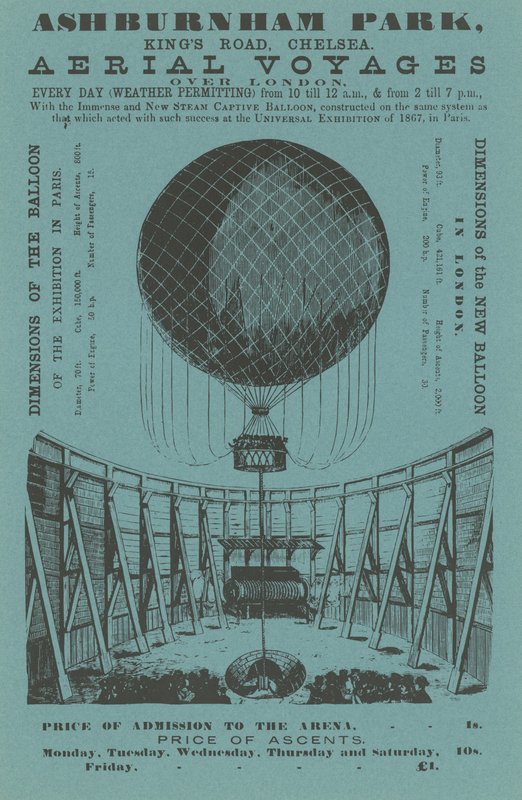 Advertisement for aerial voyages by English School