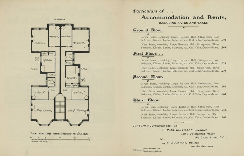 Advertisement for residential flats to let by English School