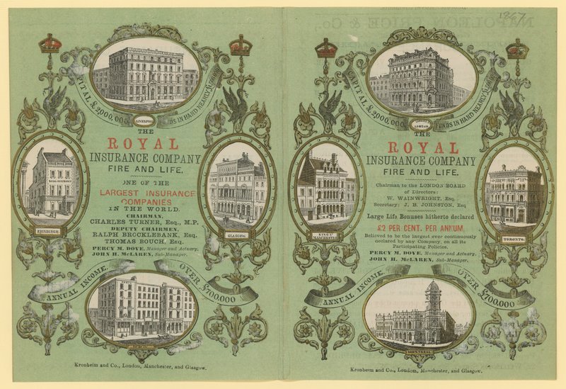 Advertisement for the Royal Insurance Company by English School