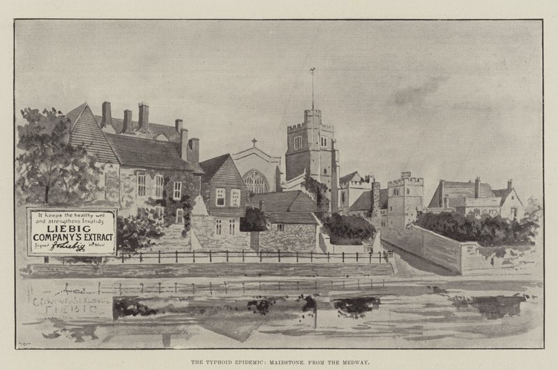 Advertisement, the Typhoid Epidemic, Maidstone from the Medway by English School