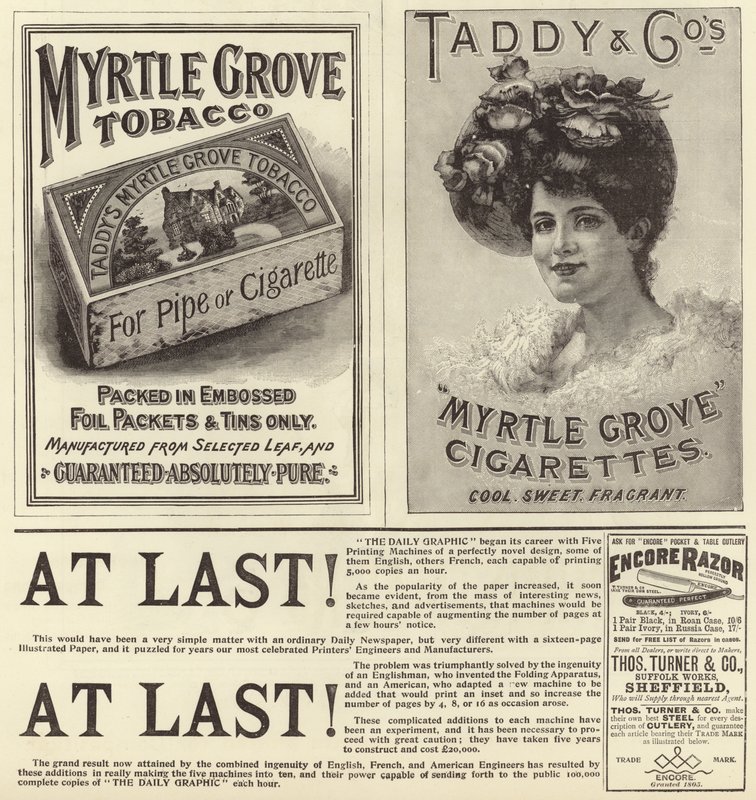 Advertising spread from The Graphic Christmas Number 1896 by English School