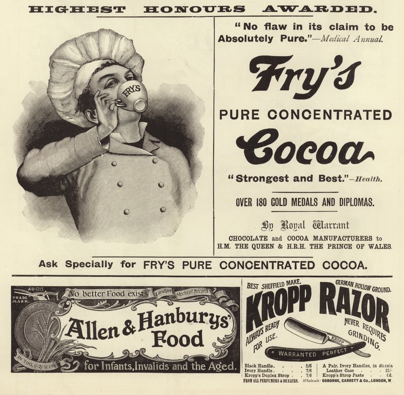 Advertising spread from The Graphic Christmas Number 1896 by English School