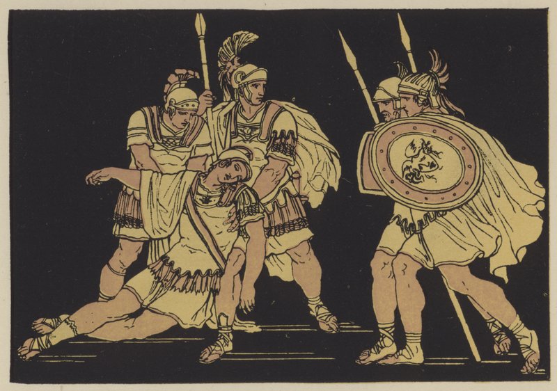 Aeneas and the body of Lausus by English School