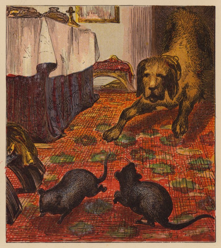 Aesop’s Fables: The Town and Country Mouse by English School