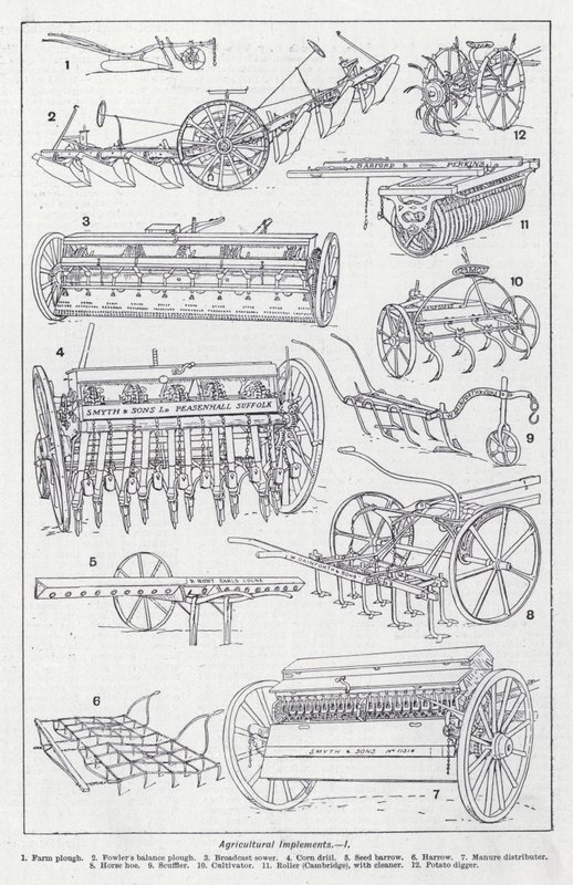 Agricultural implements by English School