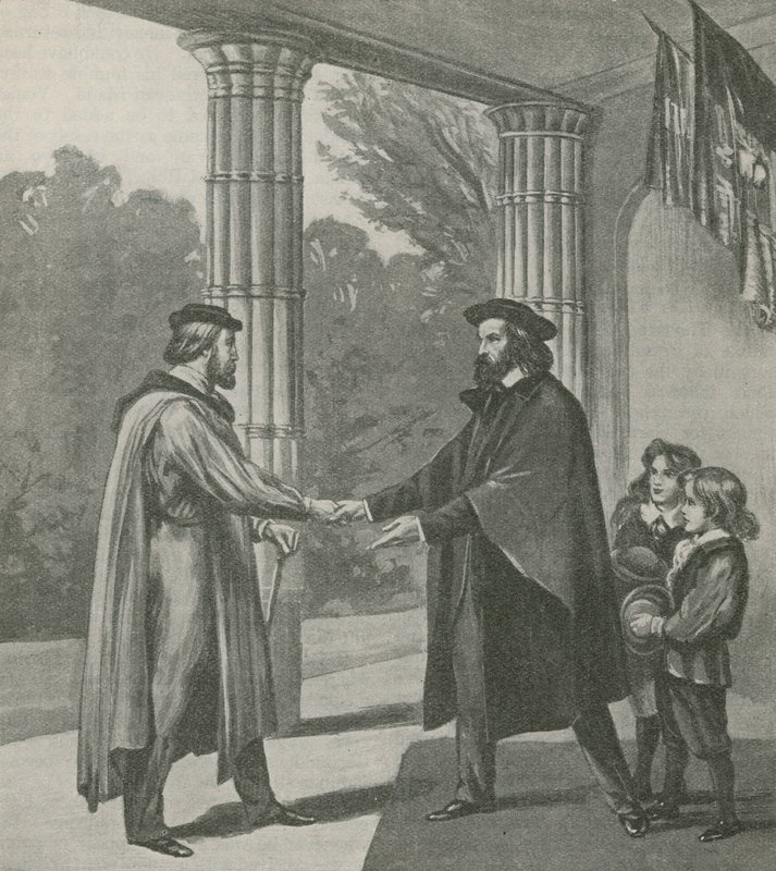 Alfred, Lord Tennyson, Welcoming Giuseppe Garibaldi to His Home on the Isle of Wight by English School