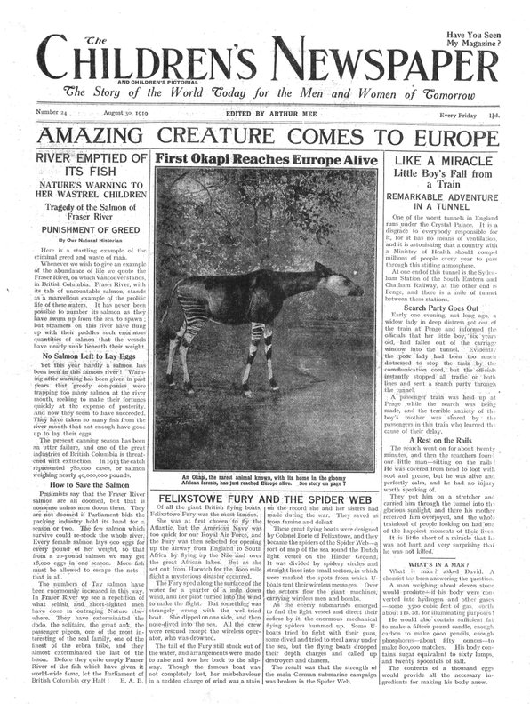 Amazing Creature Comes to Europe, Front Page of 