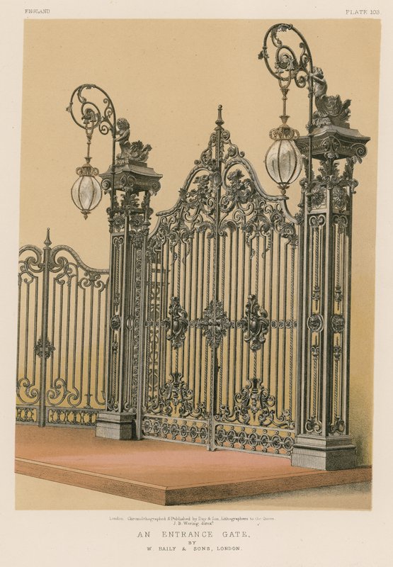 An Entrance Gate (by W Baily and Sons, London) by English School