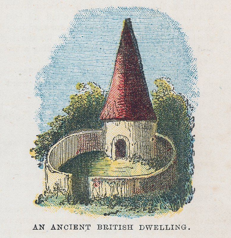 An Ancient British Dwelling by English School