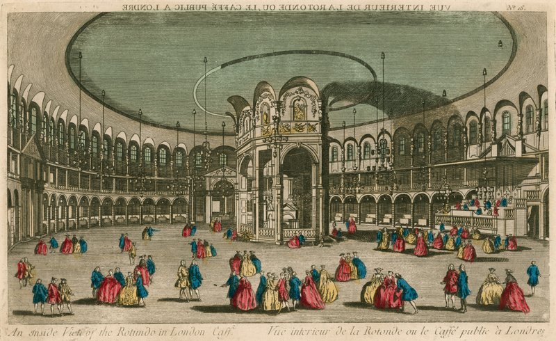 An inside view of the Rotunda in London Caffe by English School