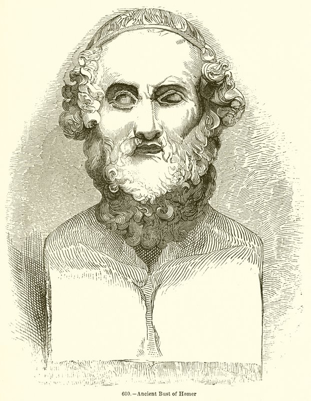 Ancient Bust of Homer by English School