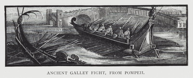 Ancient Gallery Fight, from Pompeii (engraving) by English School