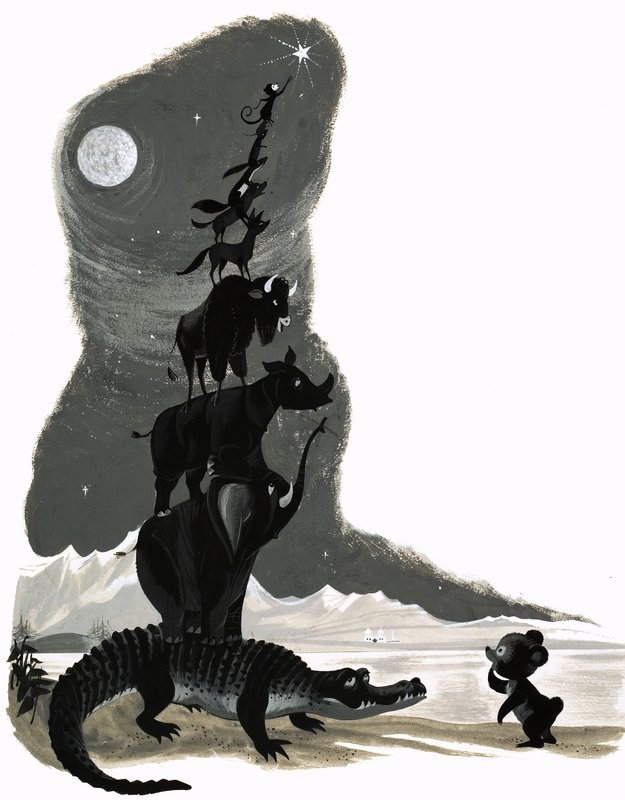 Animals Stacked Atop Each Other by English School