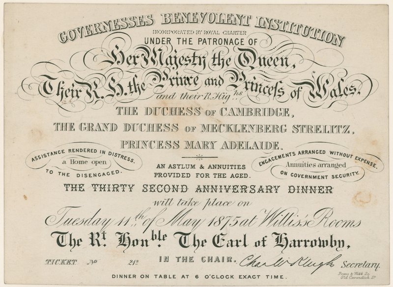 Anniversary Dinner for the Governesses Benevolent Institution, 1875 by English School