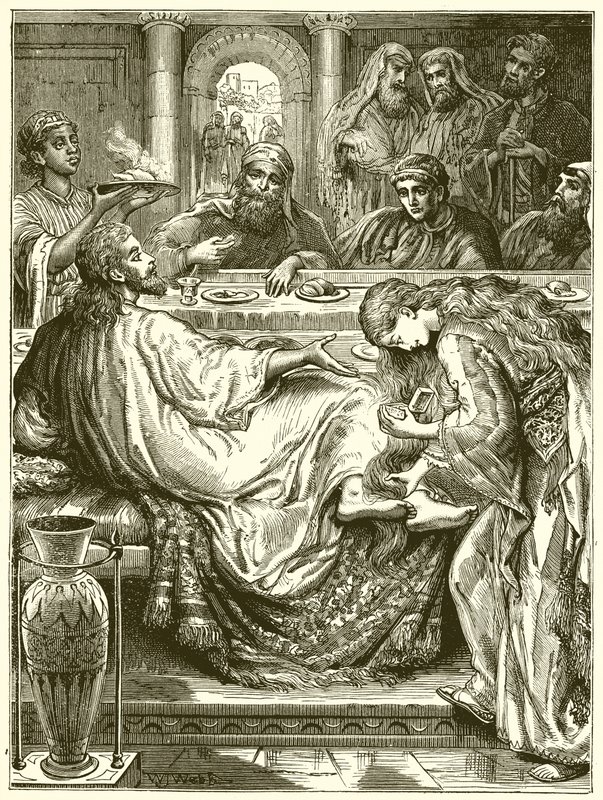 Anointing the Feet of Jesus by English School