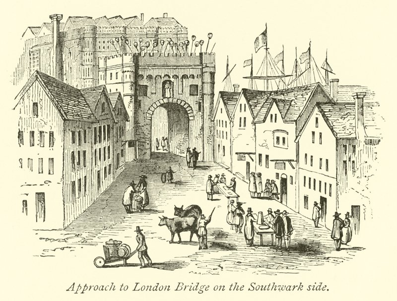Approach to London Bridge on the Southwark side by English School