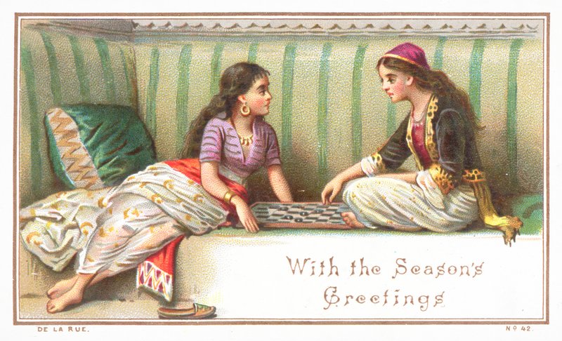 Arabic Ladies playing Board Game by English School