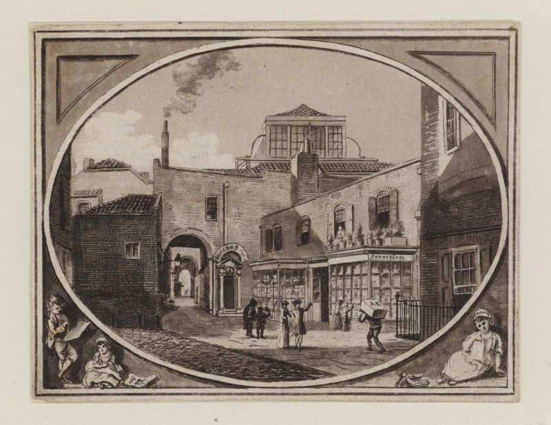 Archibald Roberton Print Seller of Savill Row Passage, adjoining Squibs Auction Room, circa 1790 by English School
