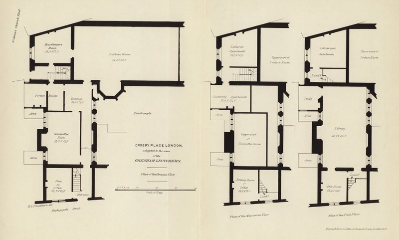 Architectural Plans of Crosby Place by English School