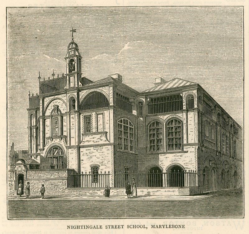 Architecture of the London School Board: Nightingale Street School, Marylebone, London by English School