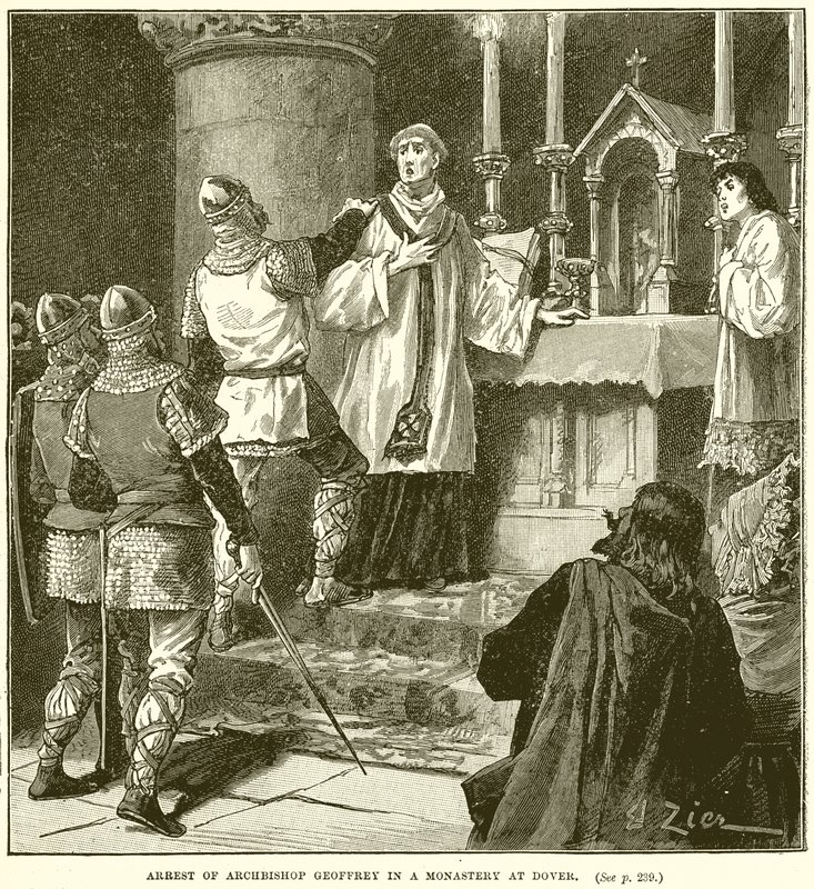 Arrest of Archbishop Geoffrey in a Monastery at Dover by English School