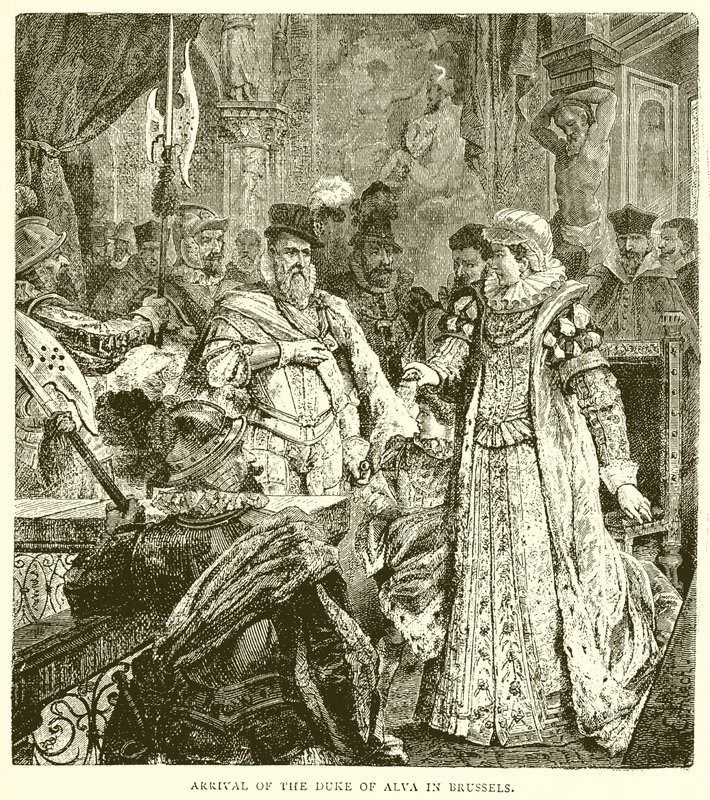 Arrival of the Duke of Alva in Brussels by English School