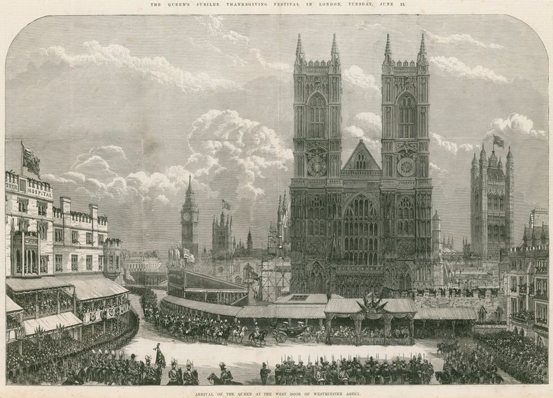 Arrival of Queen Victoria at the West Door of Westminster Abbey by English School