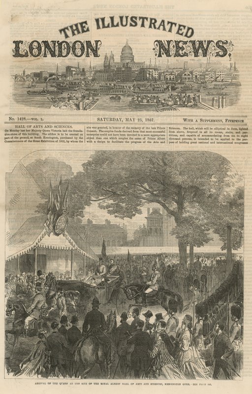 Arrival of the Queen at the Site of the Royal Albert Hall by English School