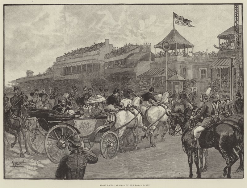 Ascot Races, Arrival of the Royal Party by English School