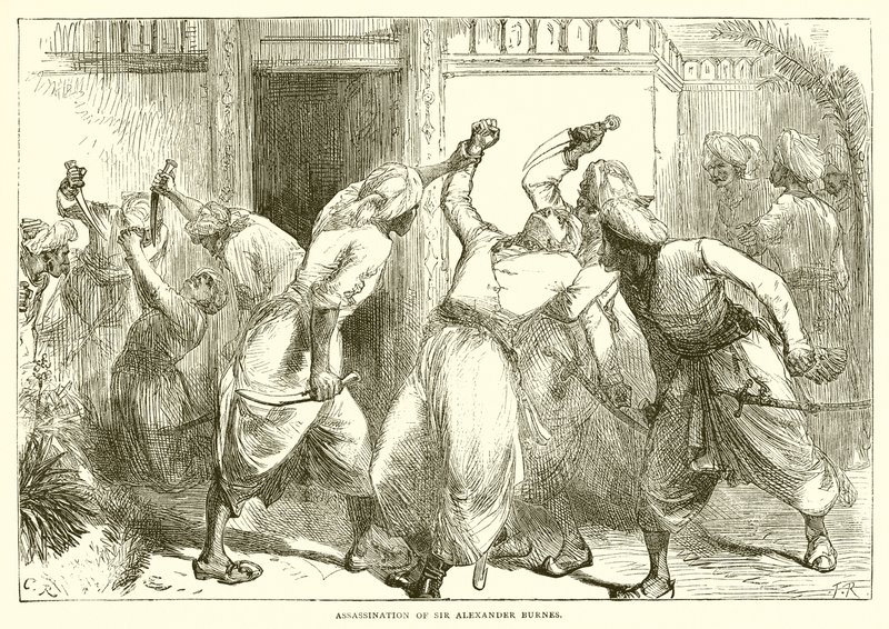 Assassination of Sir Alexander Burnes by English School