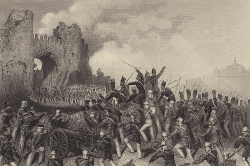 Assault of Delhi - Capture of the Kashmiri Gate by English School
