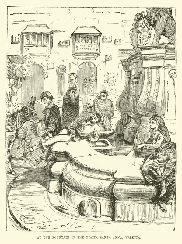 At the fountain in the Piazza Santa Anna, Valetta by English School