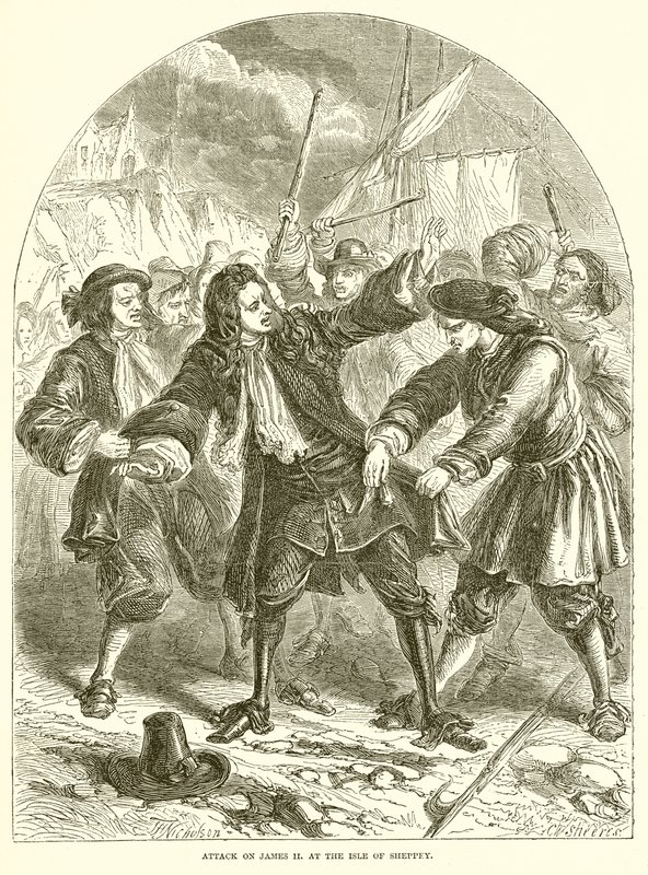 Attack on James II at the Isle of Sheppey by English School