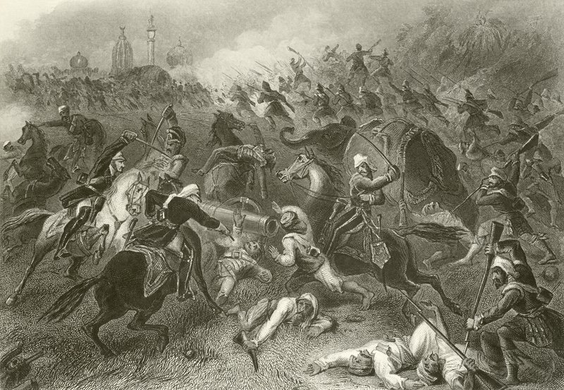 Attack on the Mutineers Before Cawnpore by English School