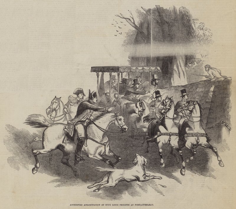 Attempted Assassination of King Louis Philippe at Fontainebleau by English School