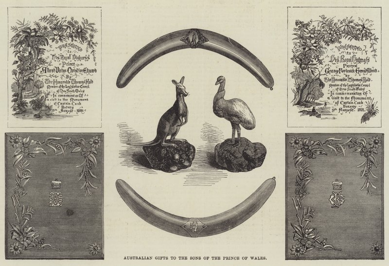 Australian Gifts to the Sons of the Prince of Wales (engraving) by English School