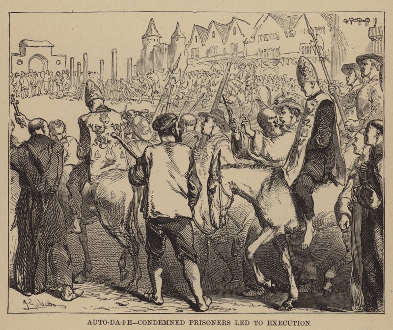 Auto-da-fe, Condemned Prisoners Led to Execution by English School