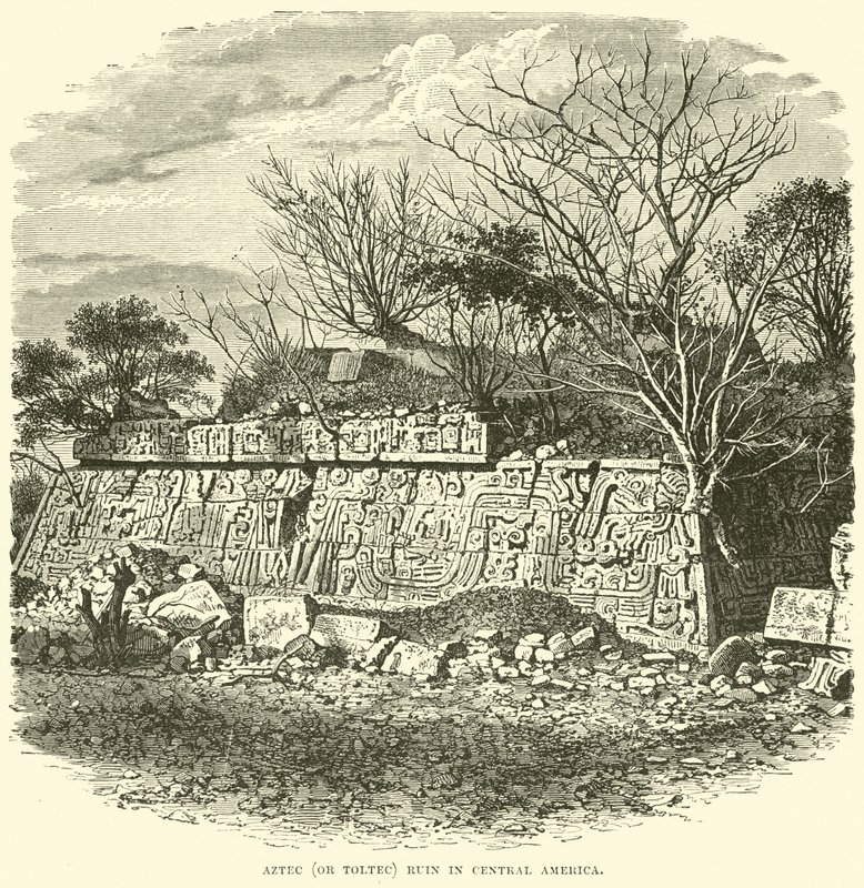 Aztec (or Toltec) Ruin in Central America by English School