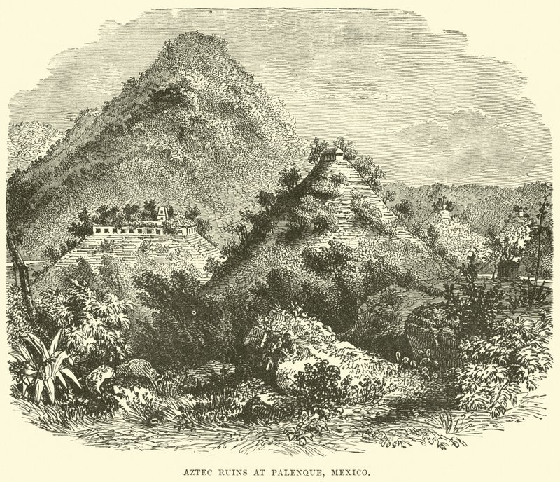 Aztec Ruins at Palenque, Mexico by English School