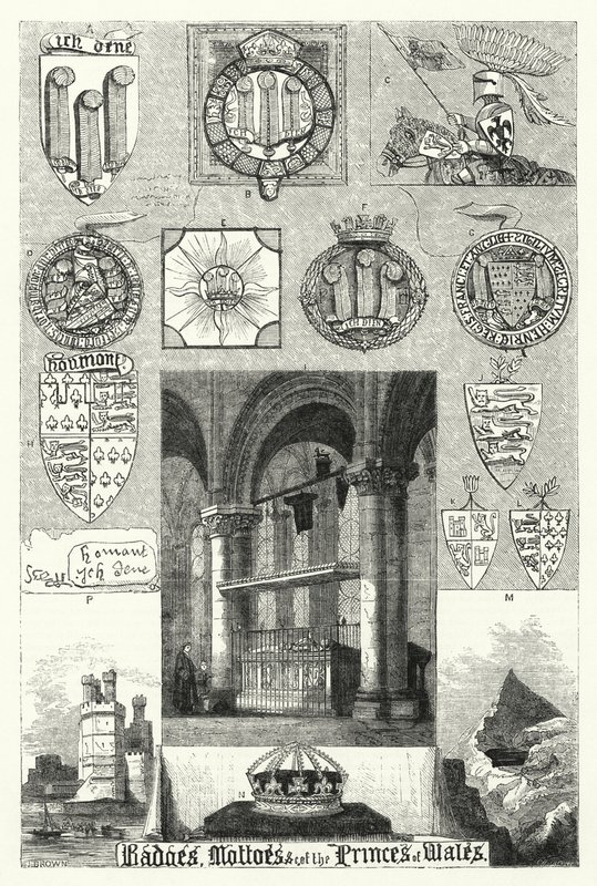 Badges, Mottoes etc of the Princes of Wales by English School