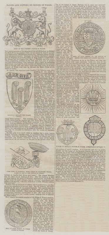 Badges and Mottoes of Princes of Wales by English School