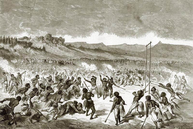 Ball Playing Among the Choctaw Indians by English School