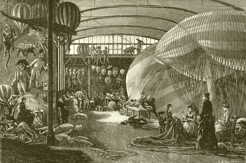 Balloon factory at Paris by English School