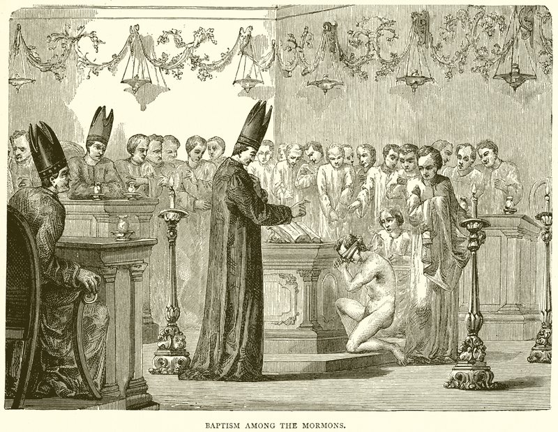 Baptism among the Mormons by English School