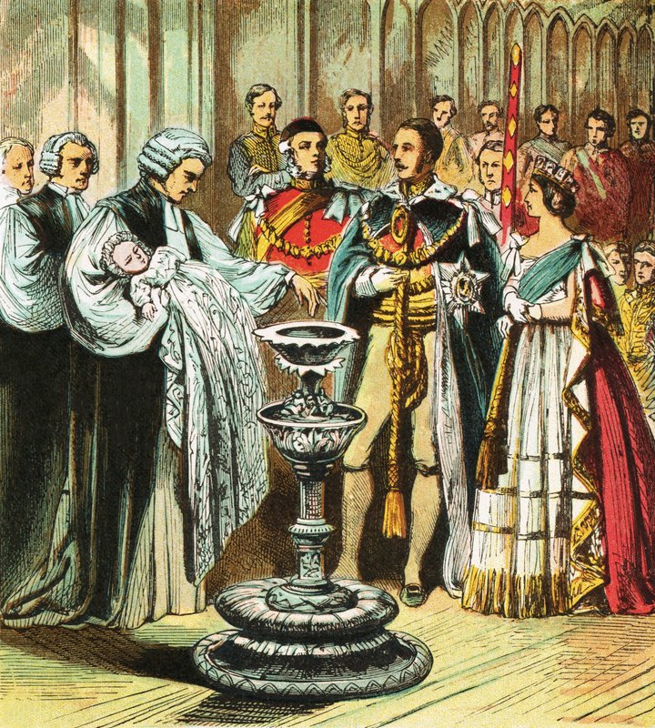 Baptism of the Prince of Wales by English School