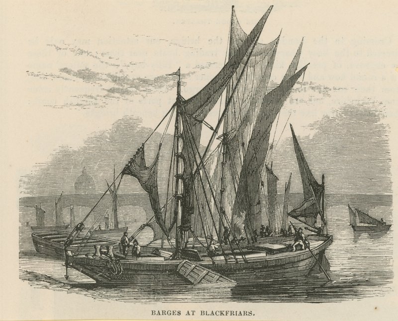 Barges at Blackfriars by English School