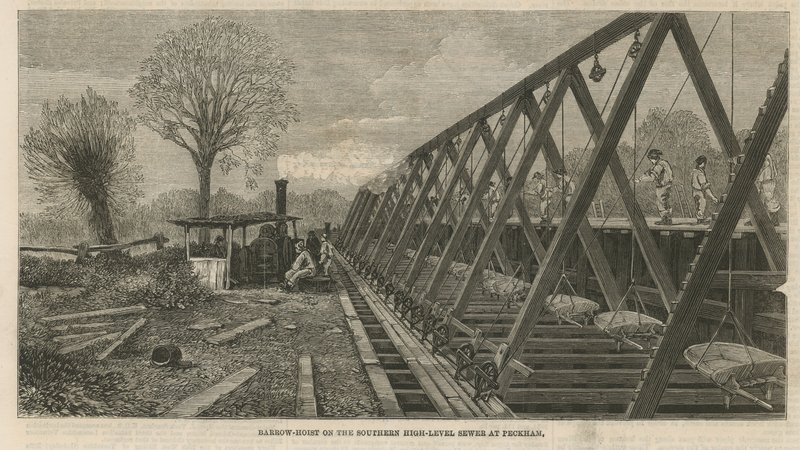 Barrow-hoist on the Southern High-Level Sewer at Peckham by English School