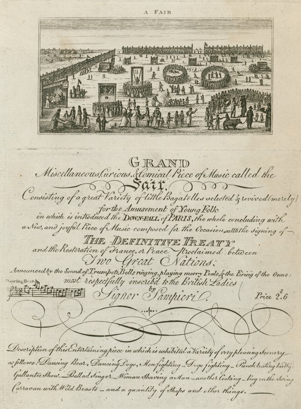 Bartholomew Fair, London: Announcement of a Fair for 1806 by English School