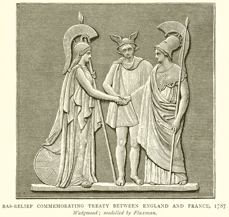Bas-Relief Commemorating Treaty between England and France, 1787 by English School