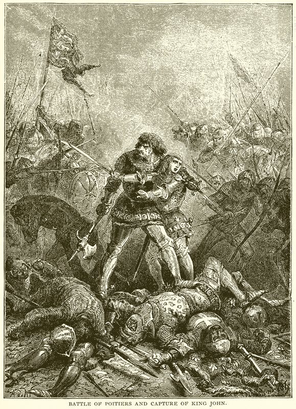 Battle of Poitiers and Capture of King John by English School